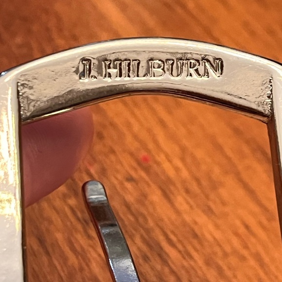 J. Hilburn Custom Suede Leather Belt Mens Sz 42 Navy Blue Made in USA Quality PC - Picture 6 of 7